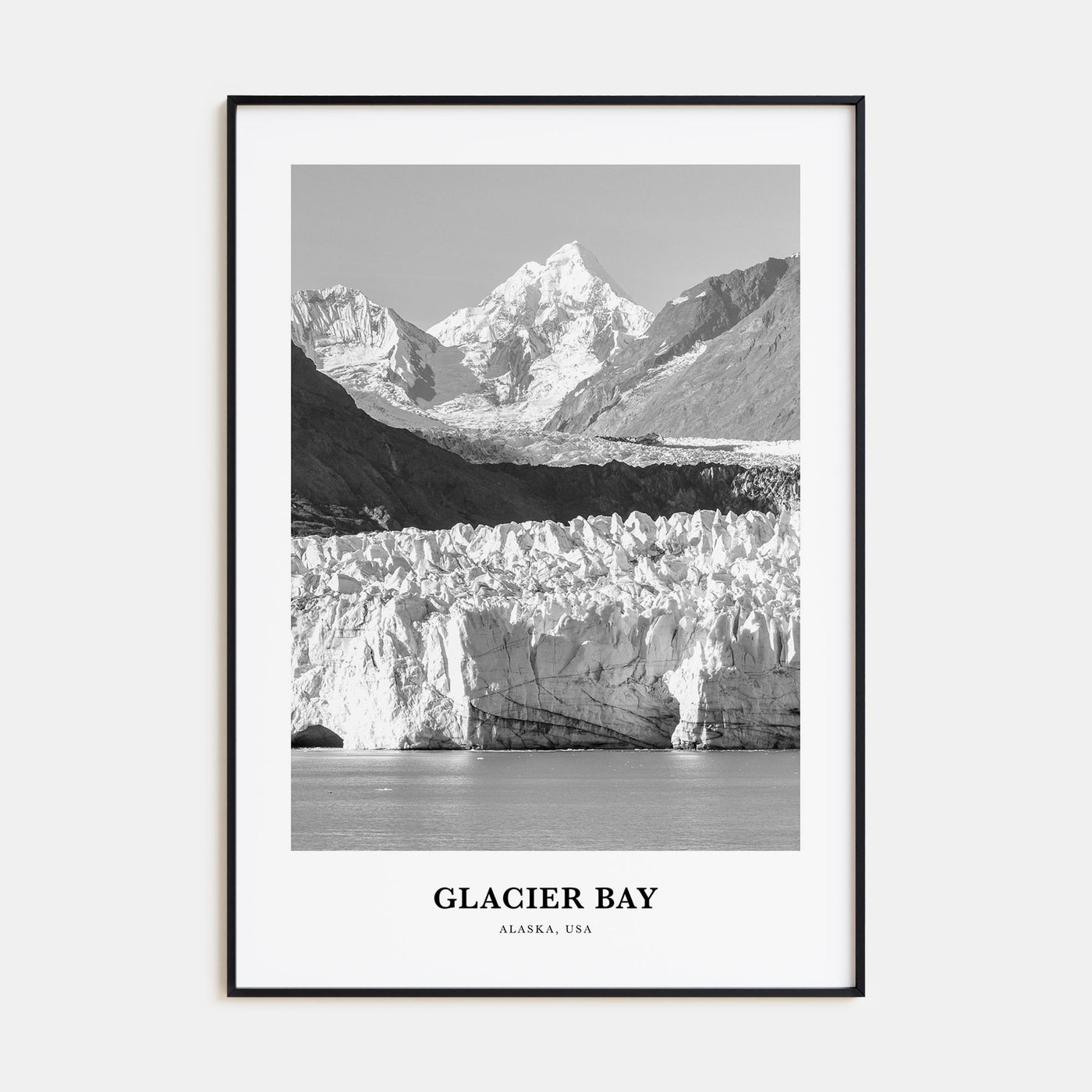 Glacier Bay National Park Portrait B&W Poster