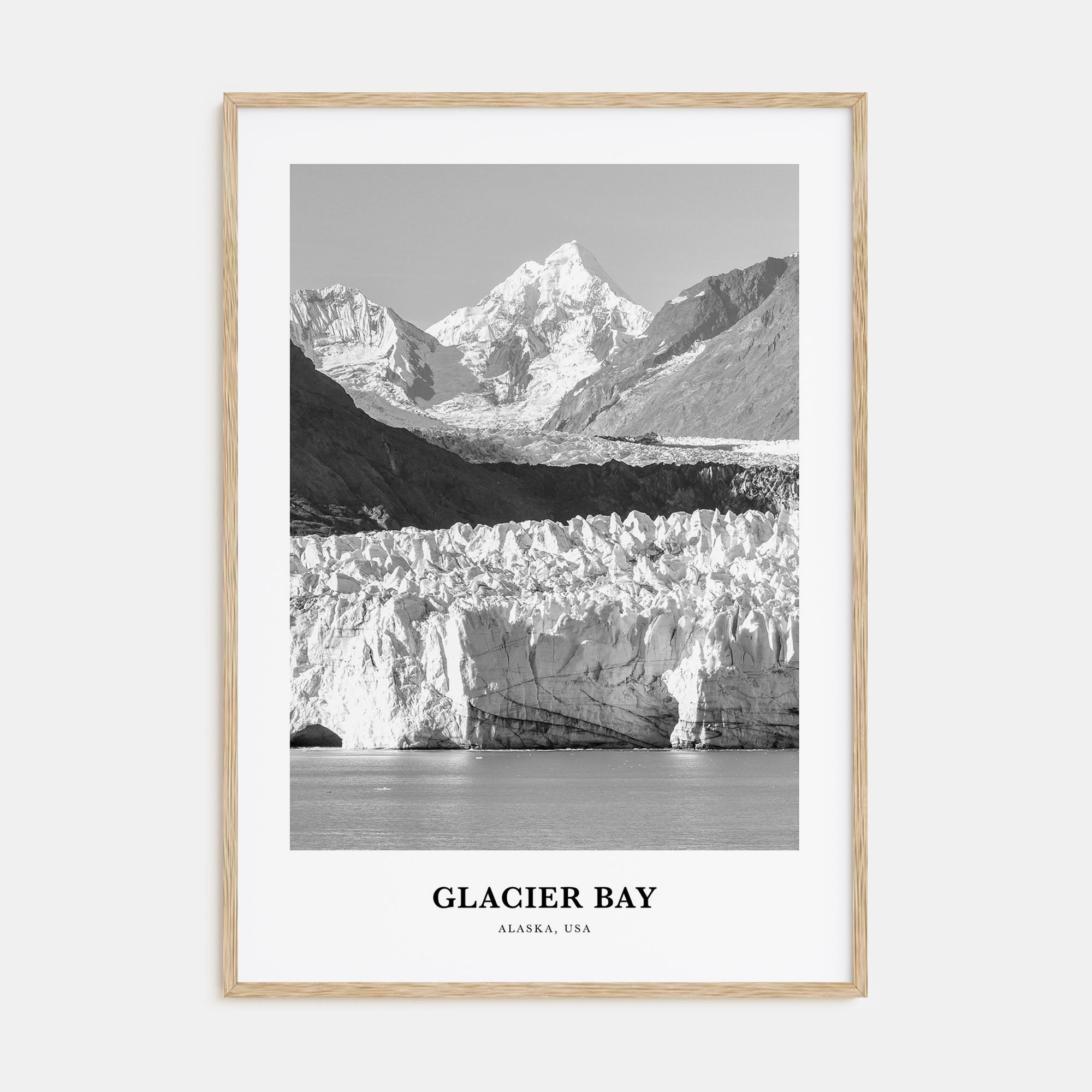 Glacier Bay National Park Portrait B&W Poster