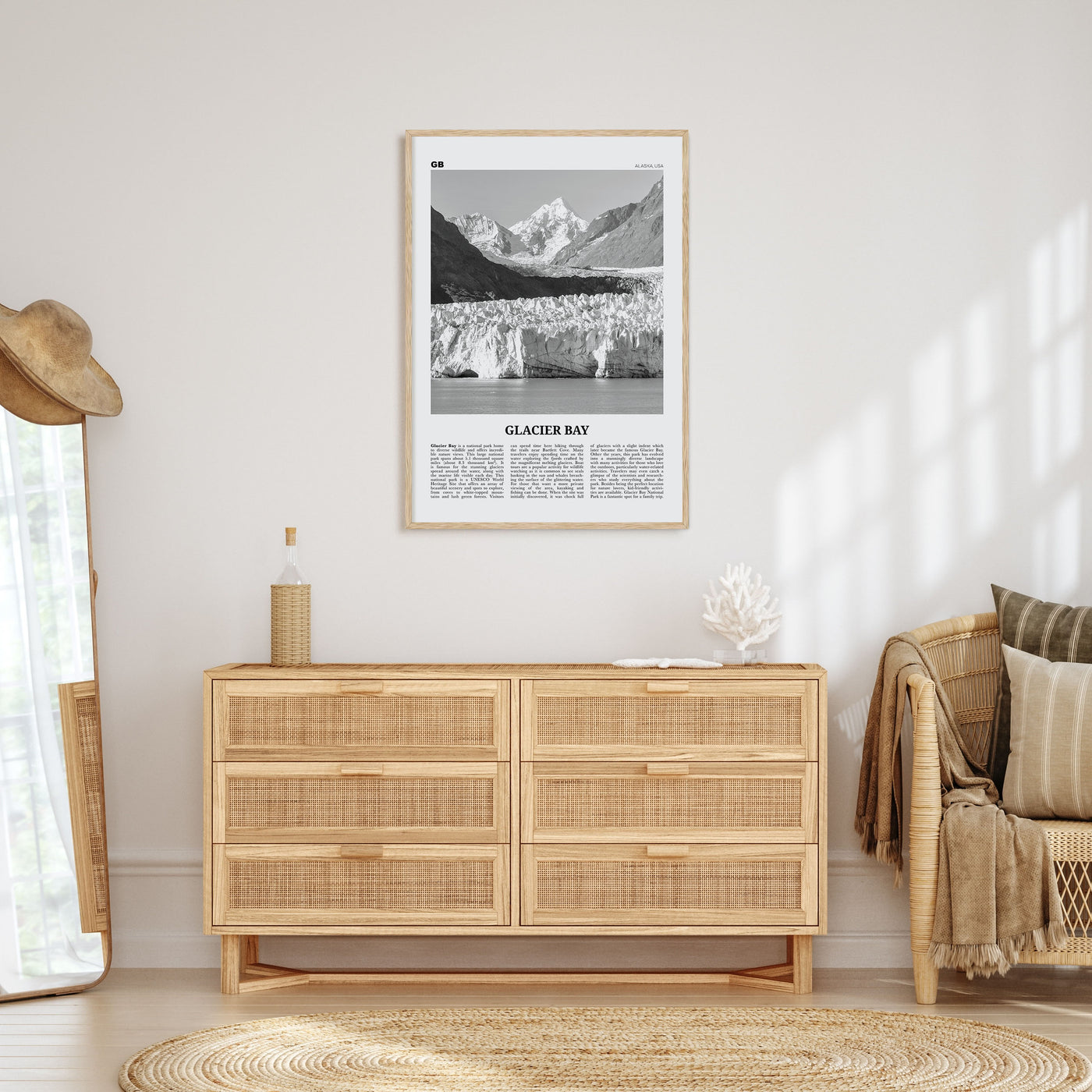 Glacier Bay National Park Travel B&W Poster