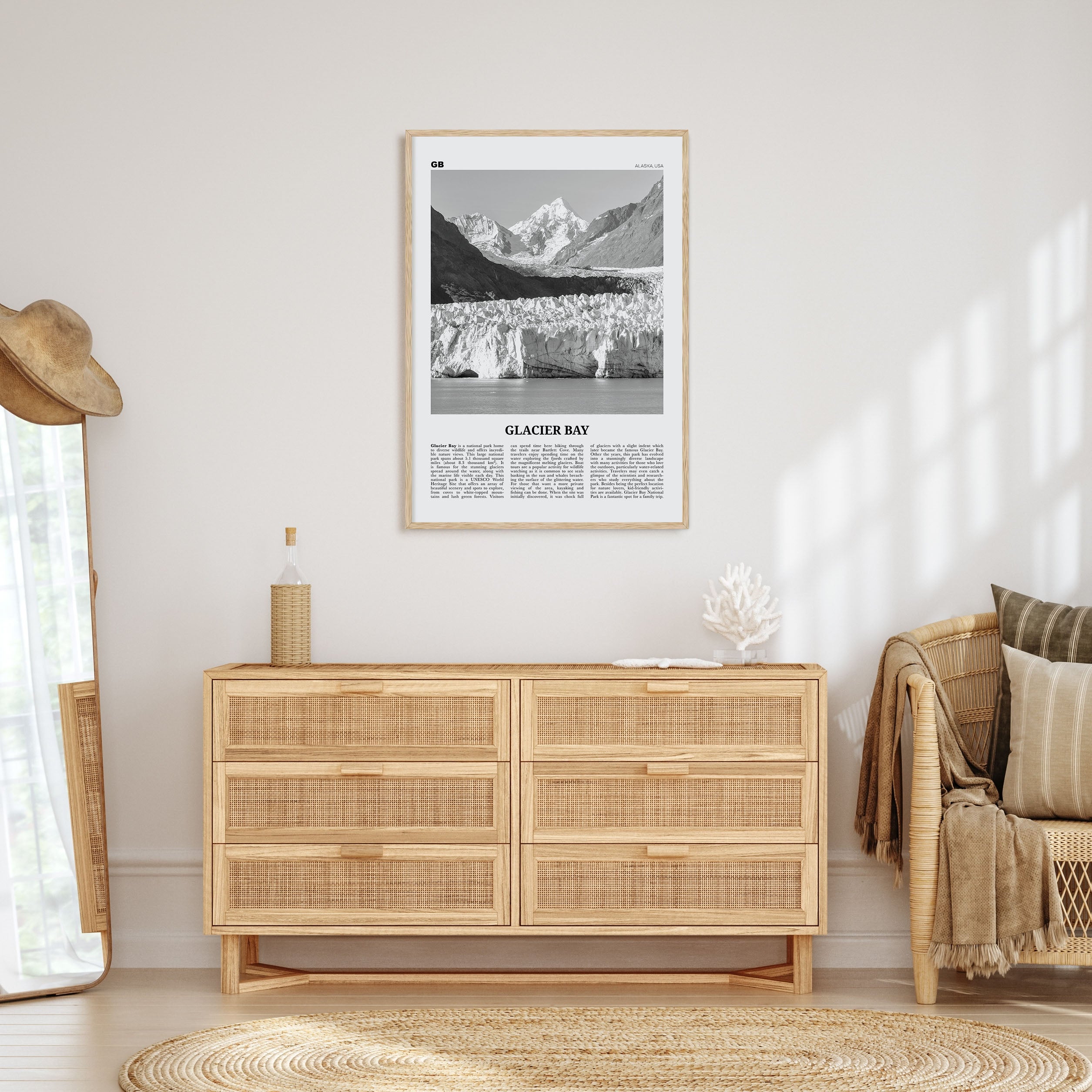 Glacier Bay National Park Travel B&W Poster