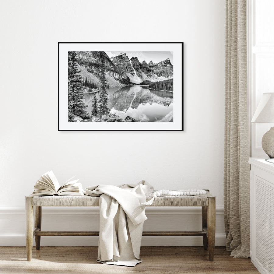 Glacier National Park Landscape B&W Poster
