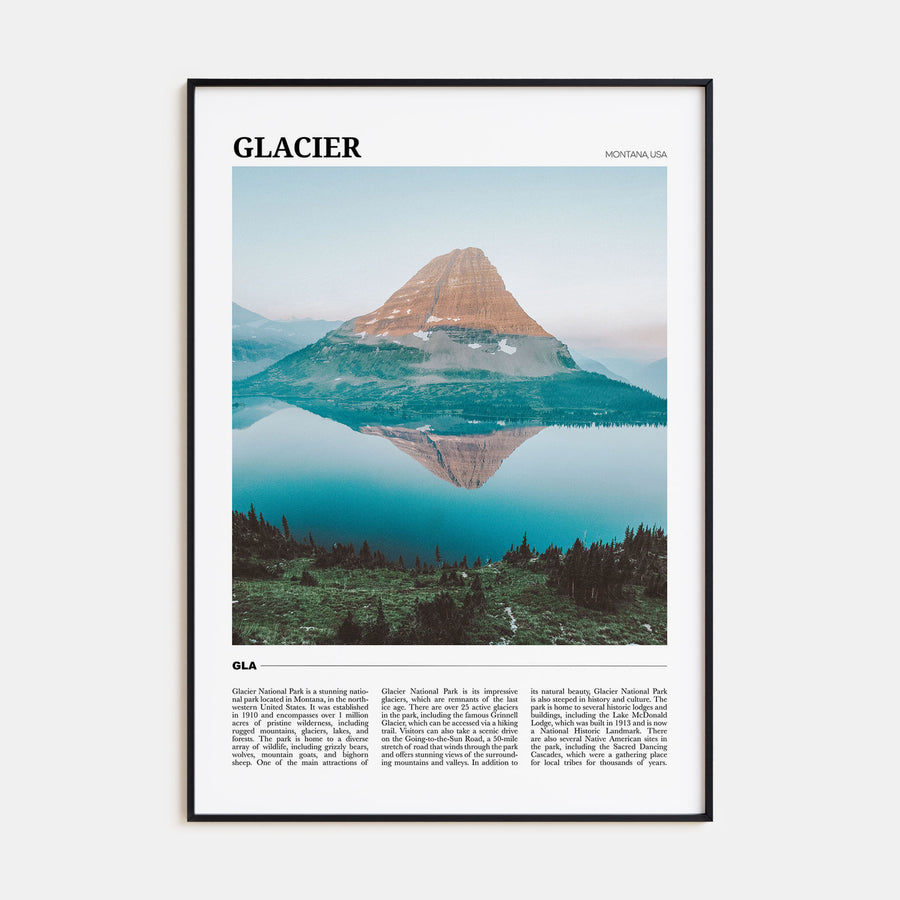 Glacier National Park Travel Color Poster