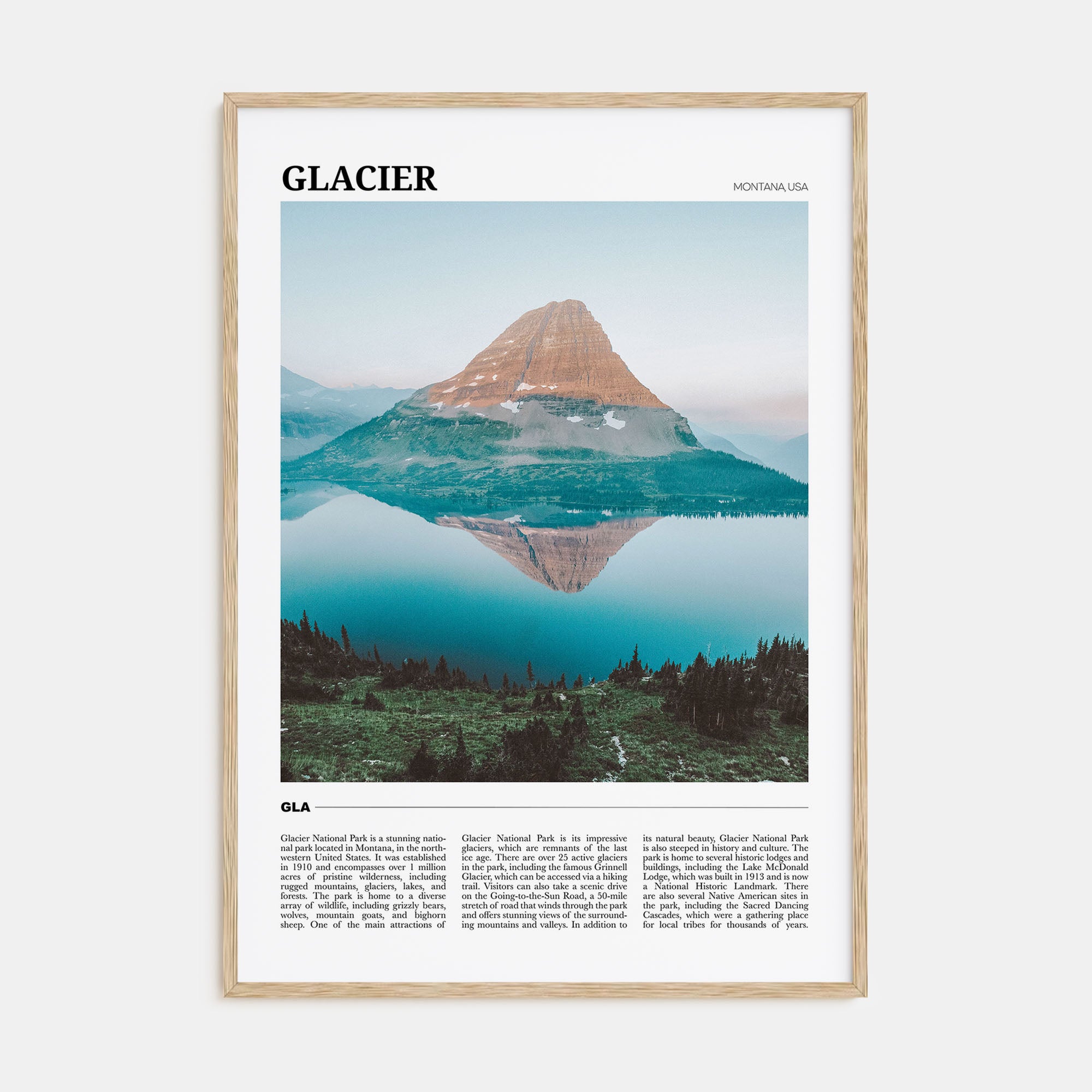 Glacier National Park Travel Color Poster