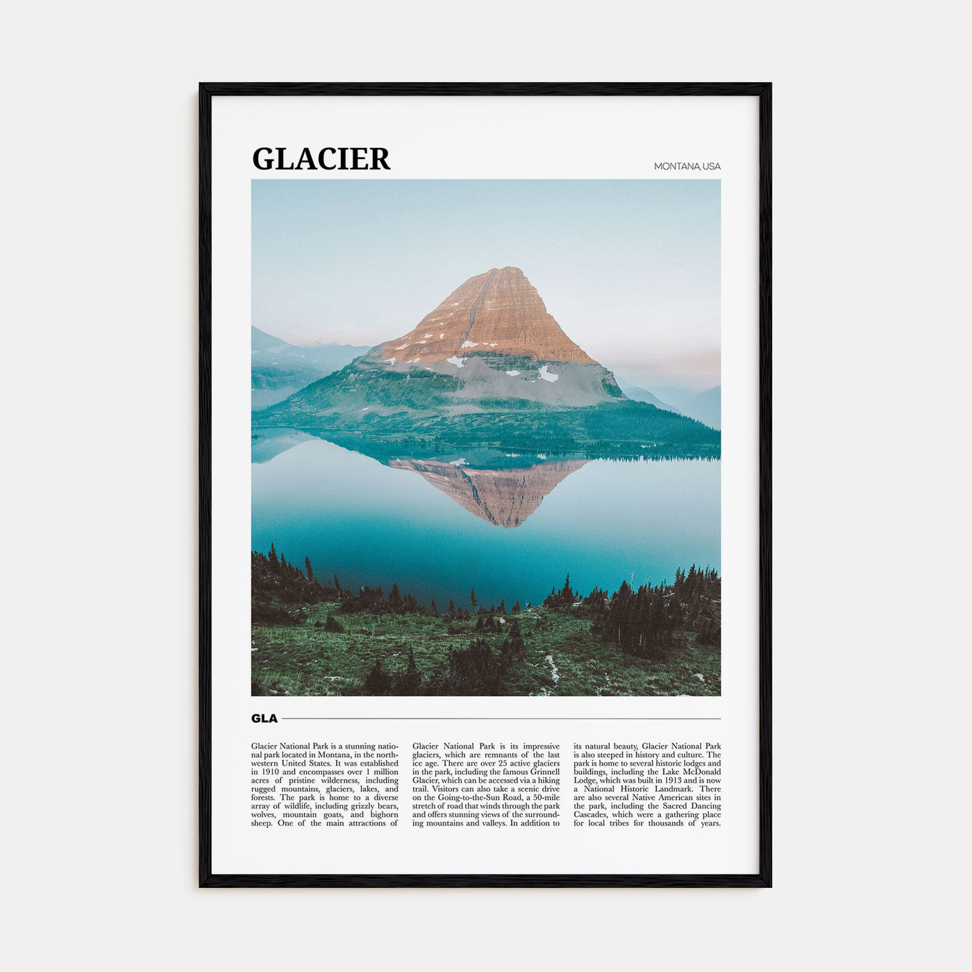 Glacier National Park Travel Color Poster