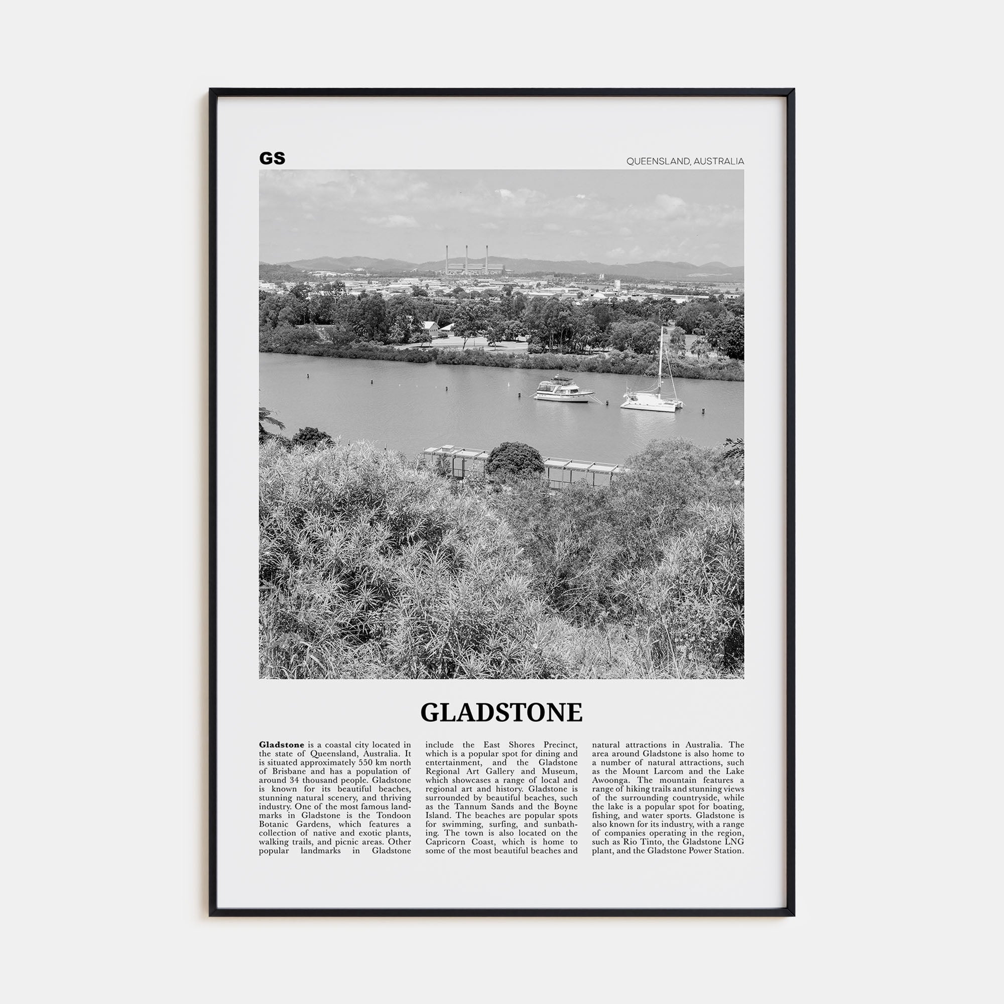 Gladstone Travel B&W Poster