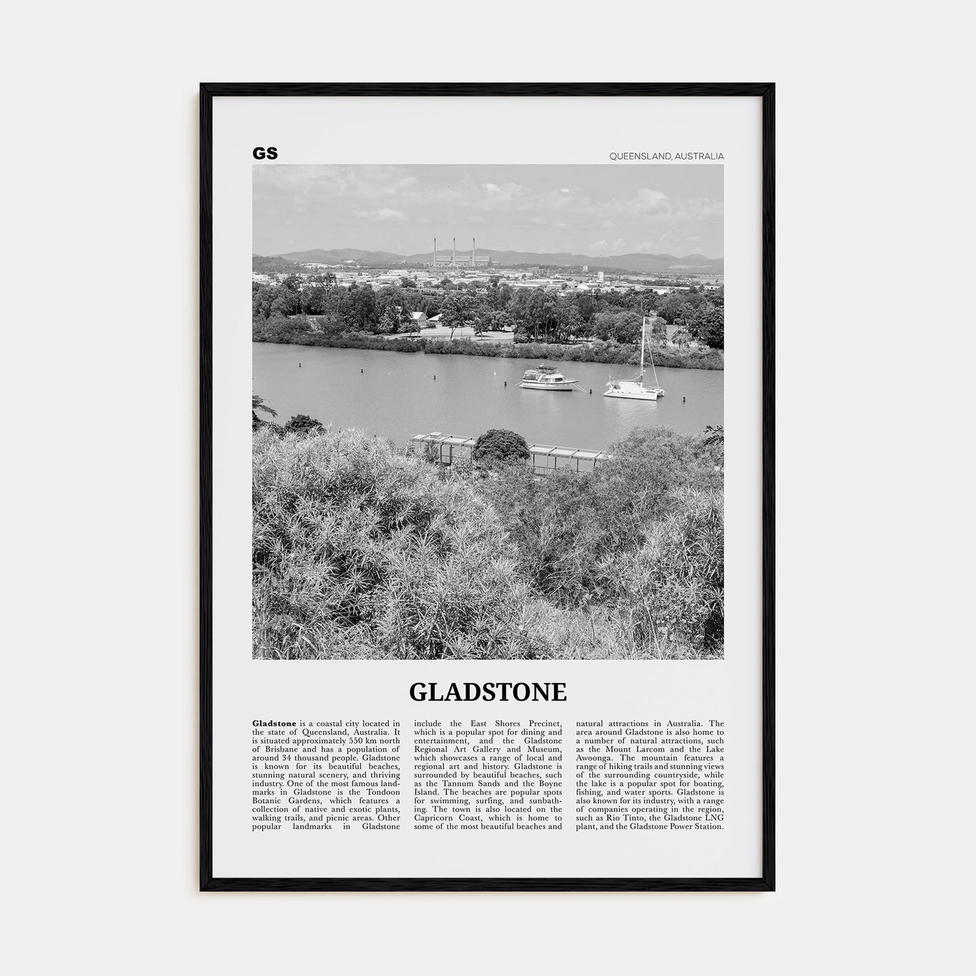 Gladstone Travel B&W Poster