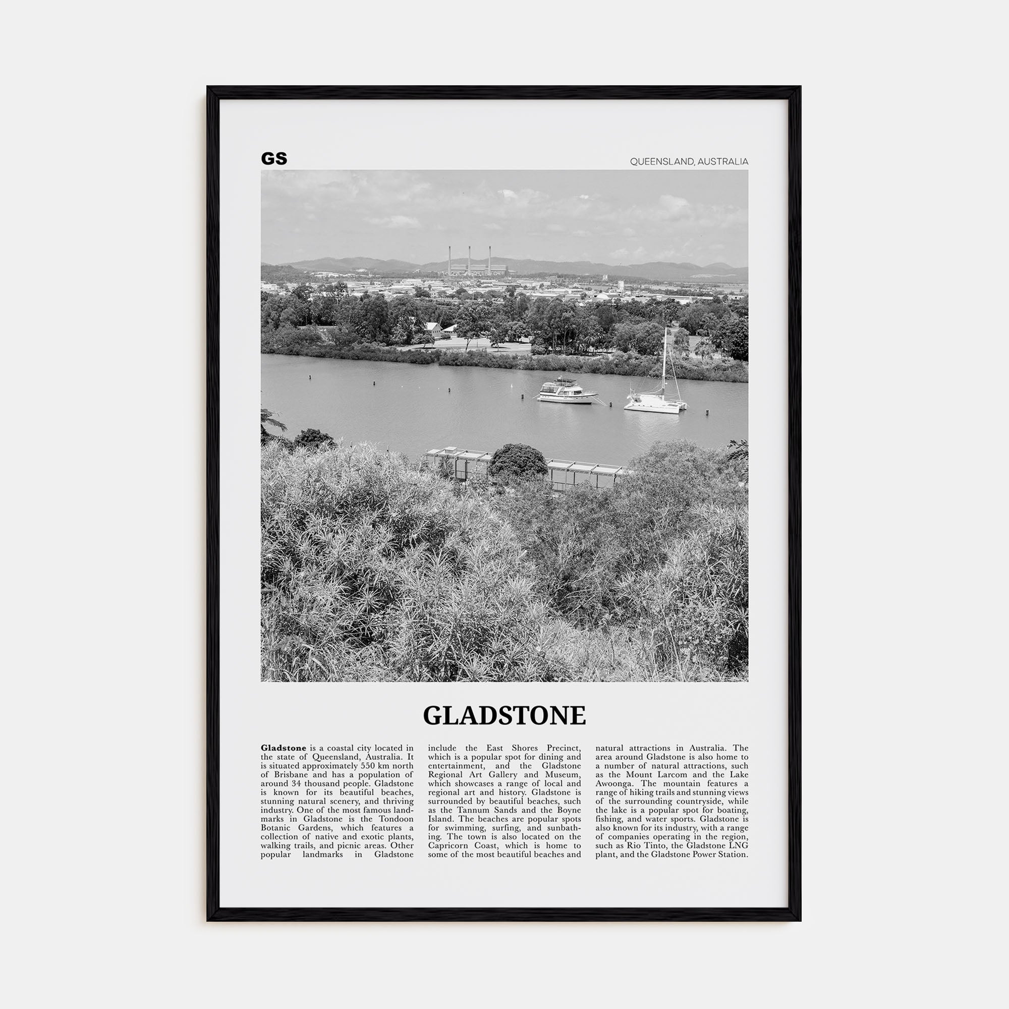 Gladstone Travel B&W Poster