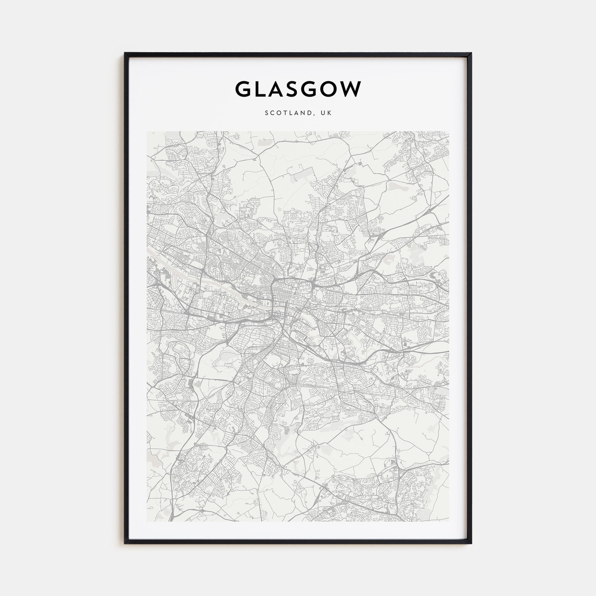 Glasgow Map Portrait Poster