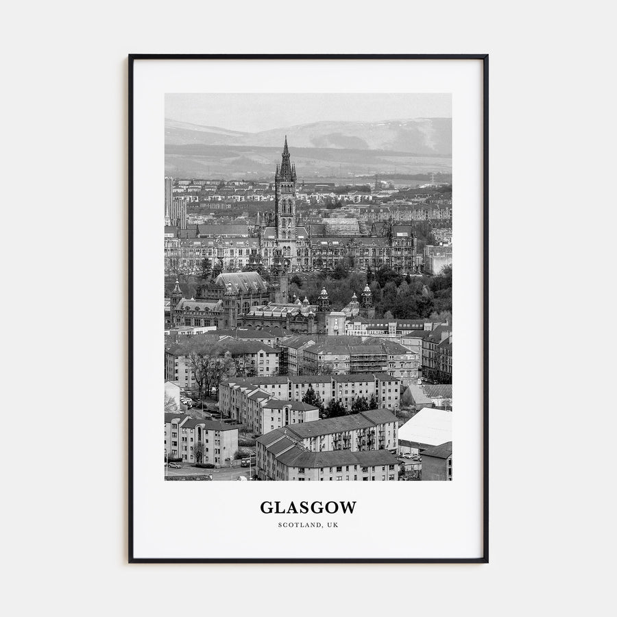 Glasgow Portrait B&W Poster