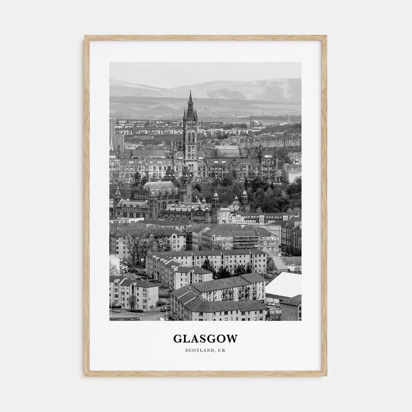 Glasgow Portrait B&W Poster