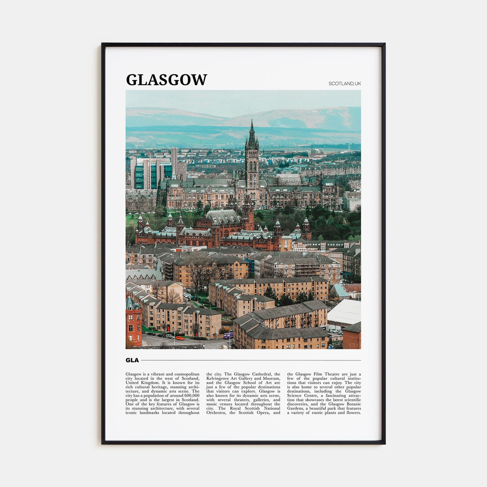 Glasgow Travel Color Poster