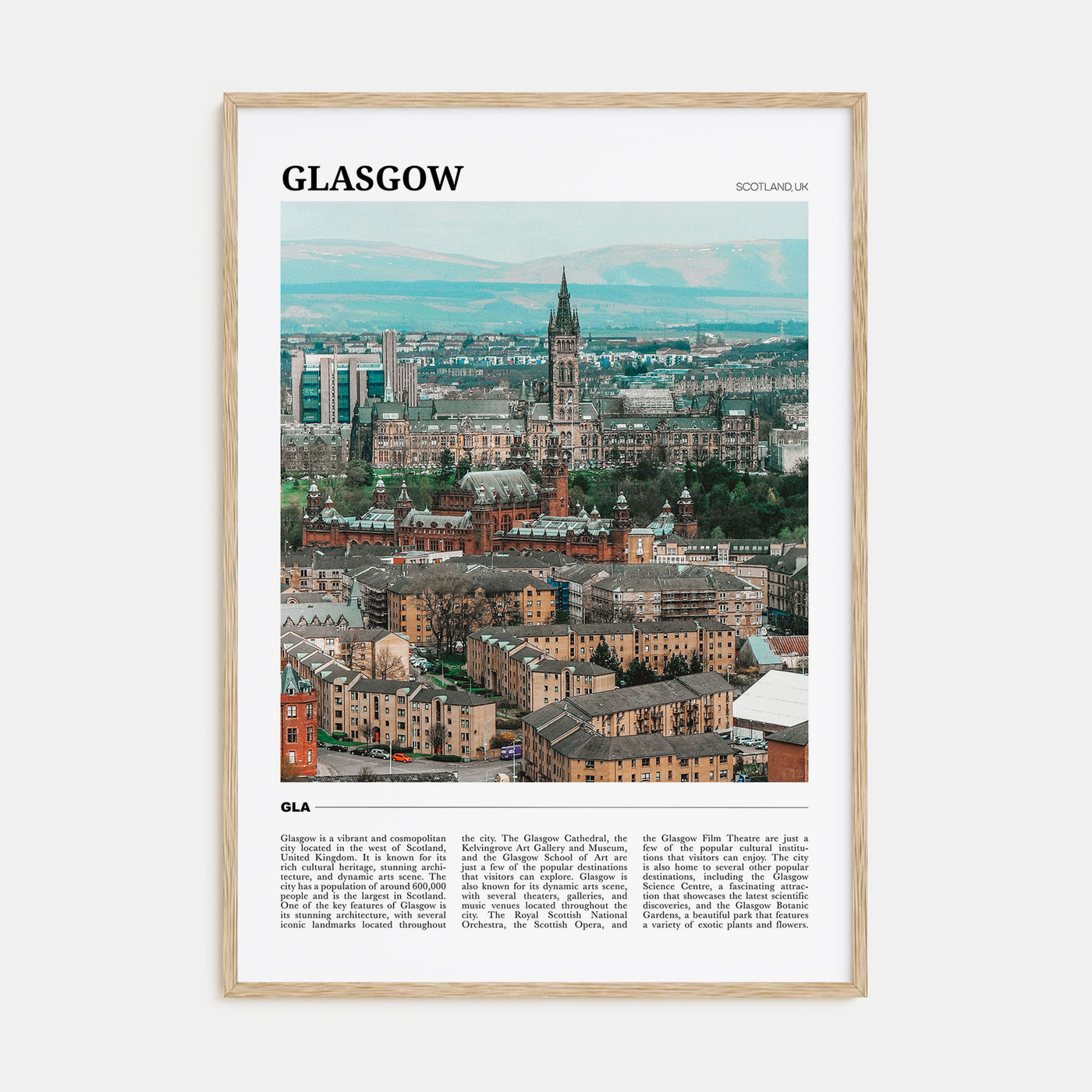 Glasgow Travel Color Poster