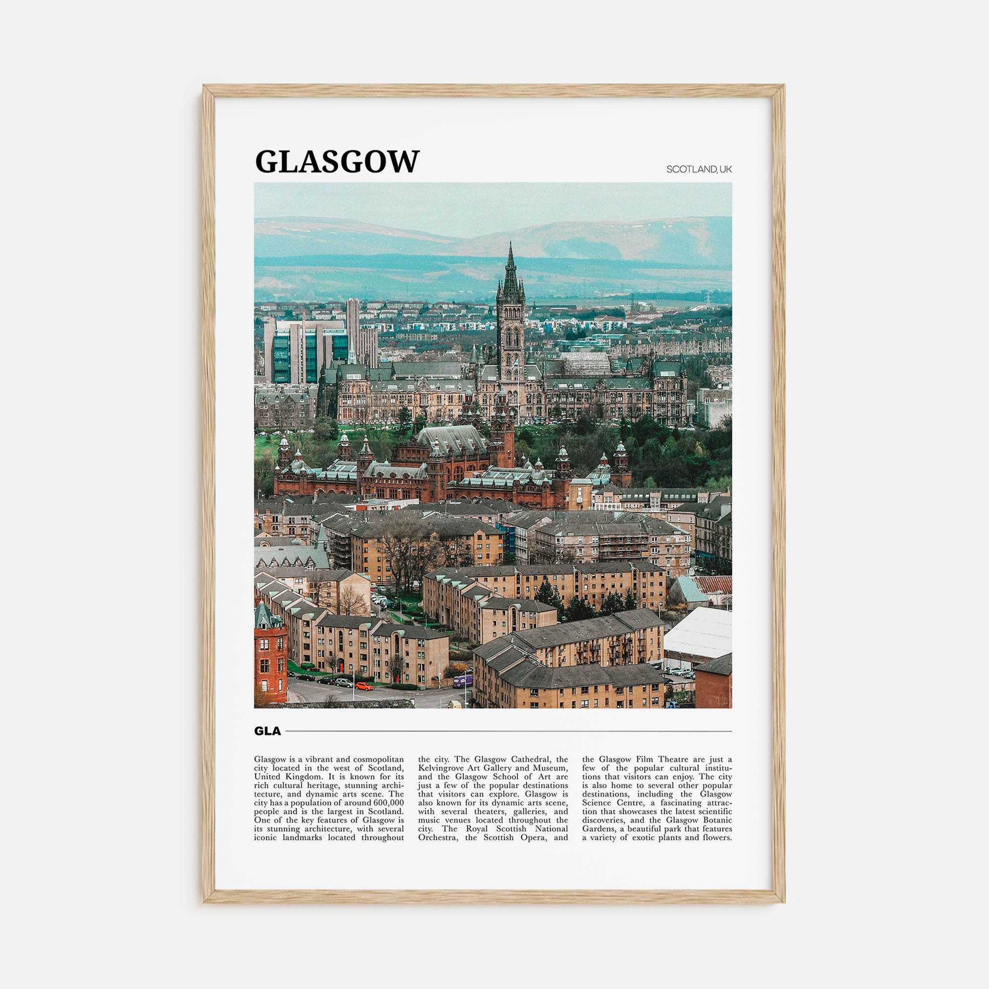 Glasgow Travel Color Poster