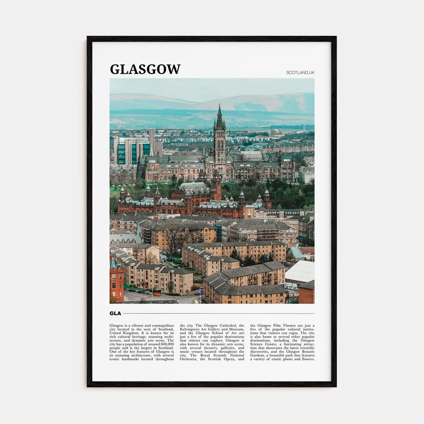 Glasgow Travel Color Poster