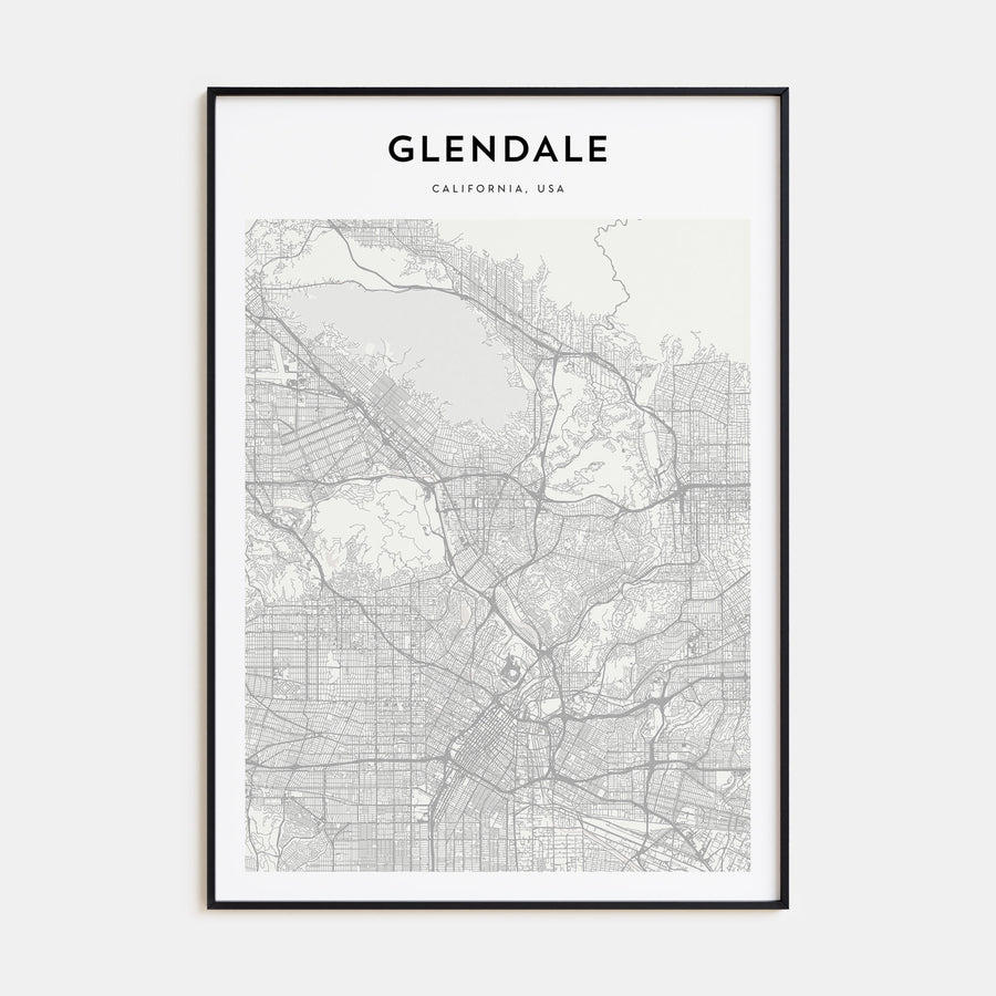 Glendale, California Map Portrait Poster