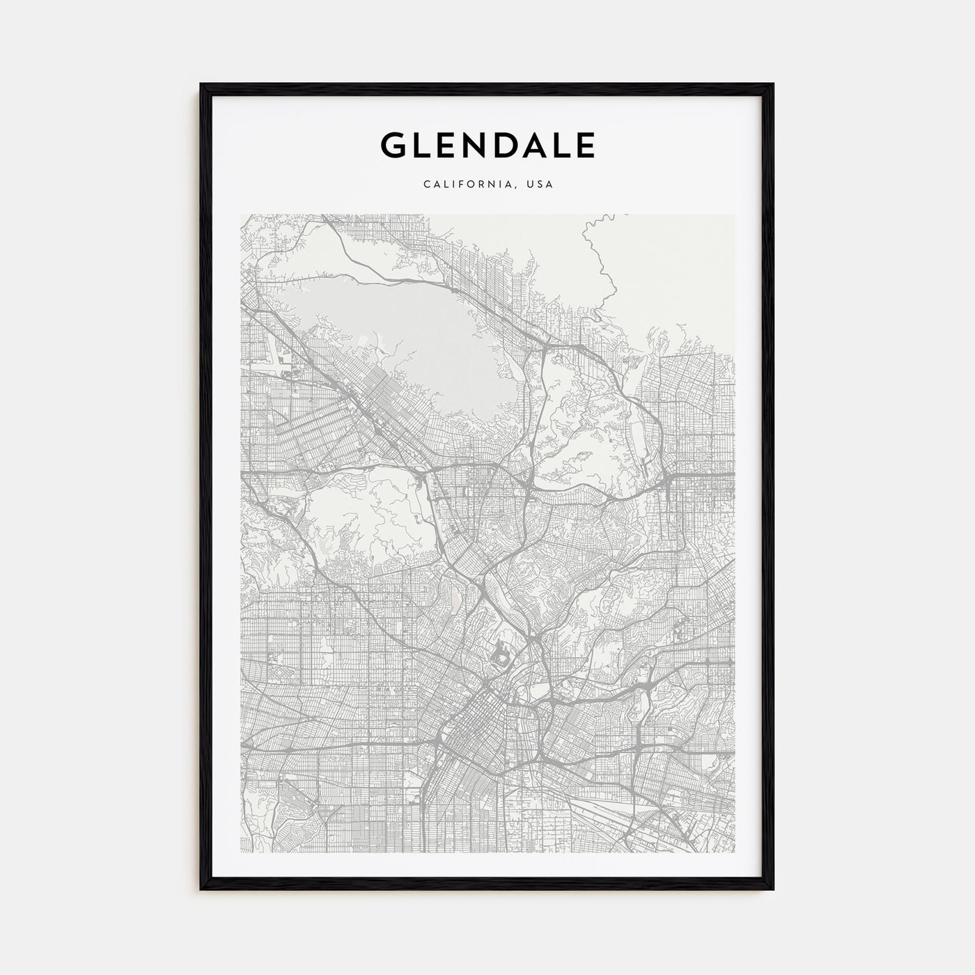 Glendale, California Map Portrait Poster