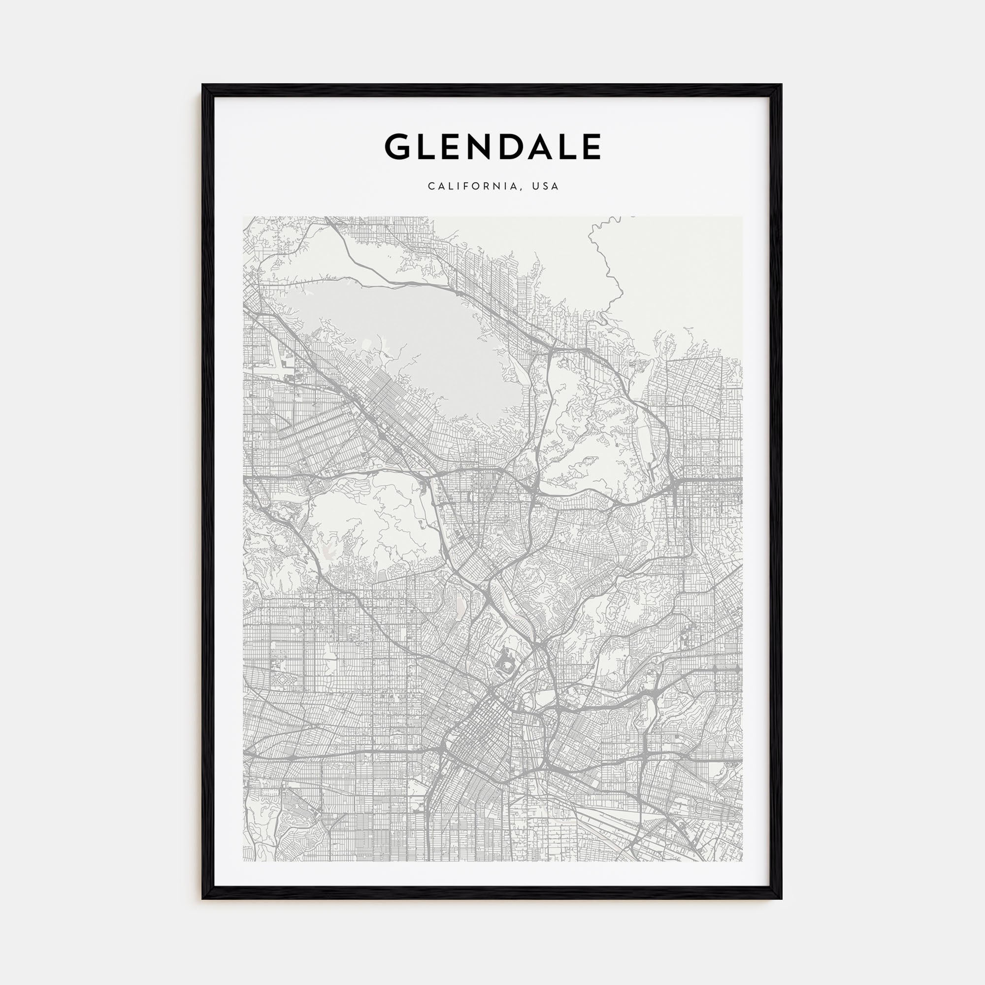 Glendale, California Map Portrait Poster
