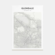 Glendale, California Map Portrait Poster
