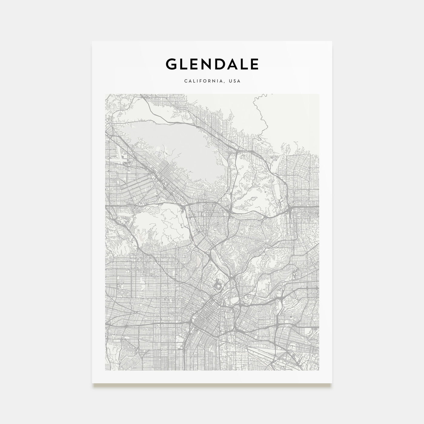 Glendale, California Map Portrait Poster