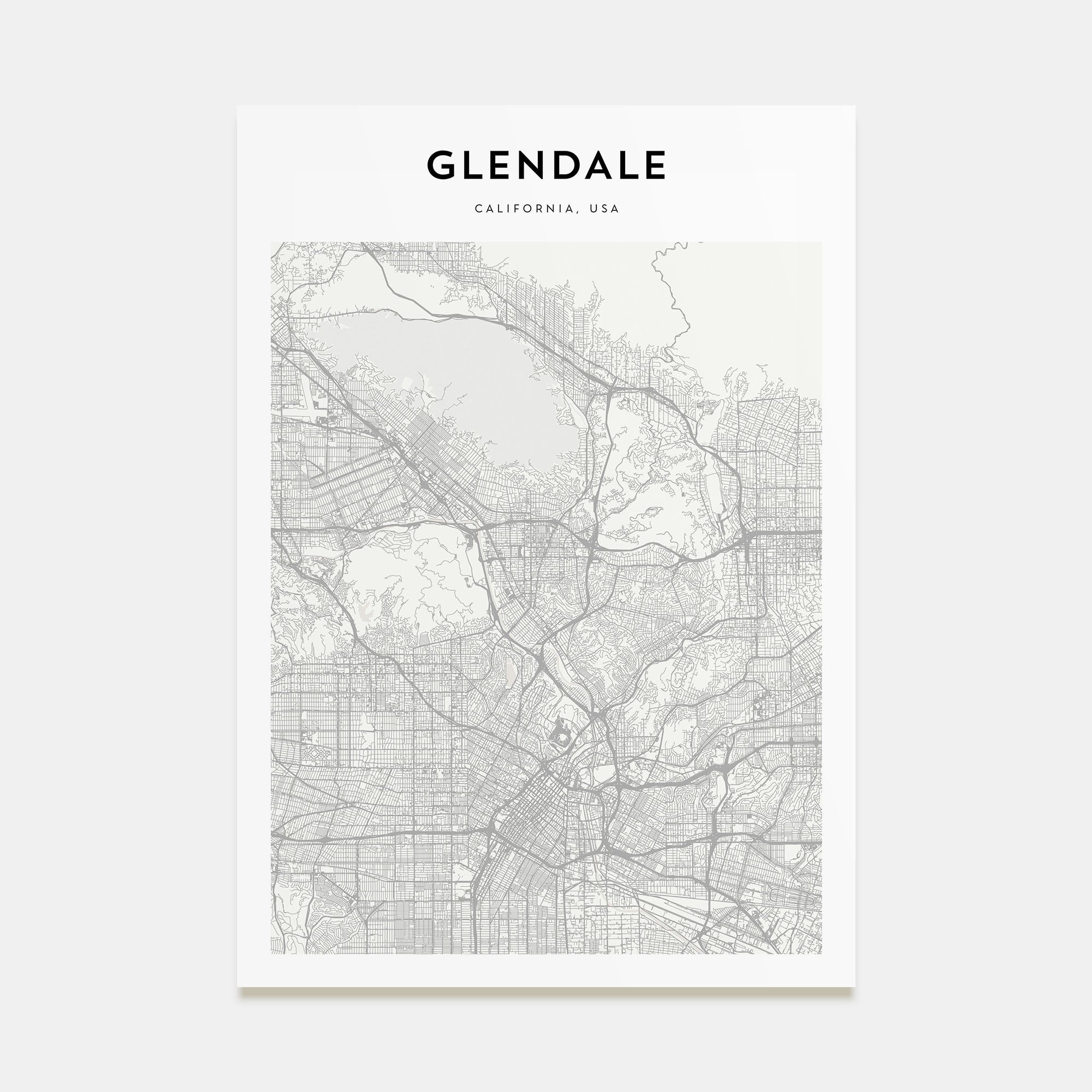 Glendale, California Map Portrait Poster