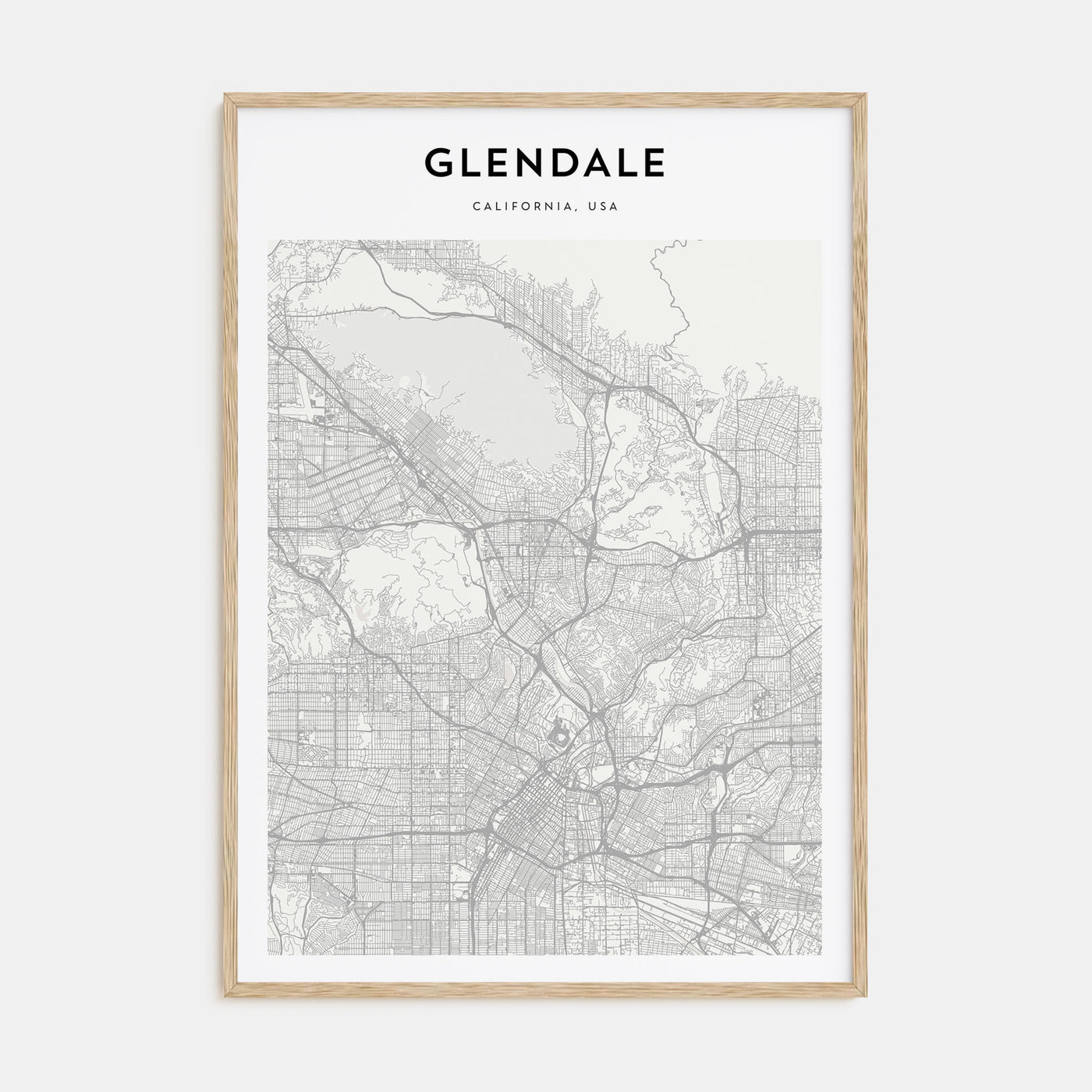 Glendale, California Map Portrait Poster