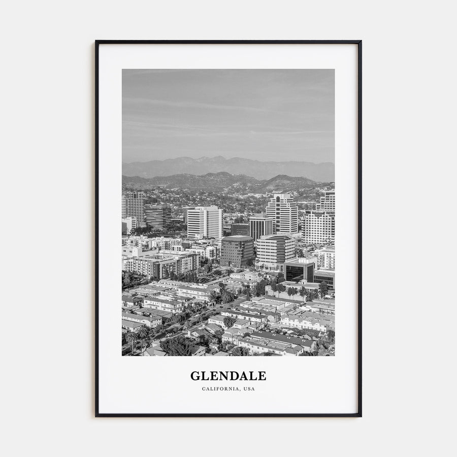 Glendale, California Portrait B&W Poster