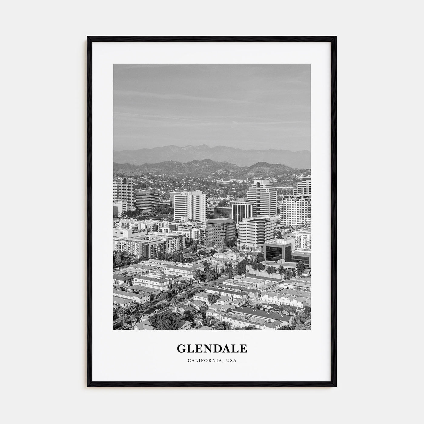 Glendale, California Portrait B&W Poster