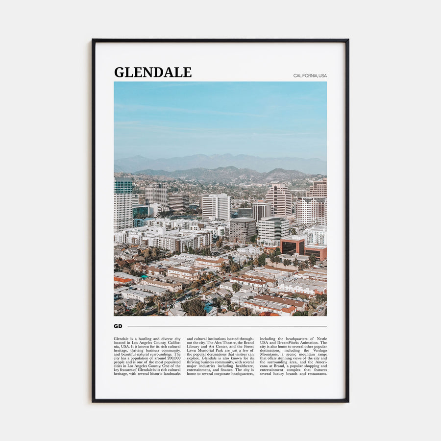 Glendale, California Travel Color Poster