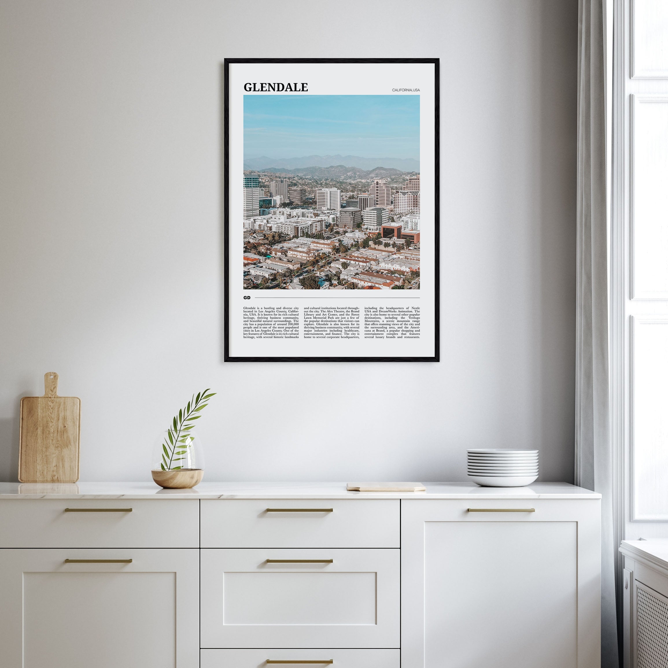 Glendale, California Travel Color Poster
