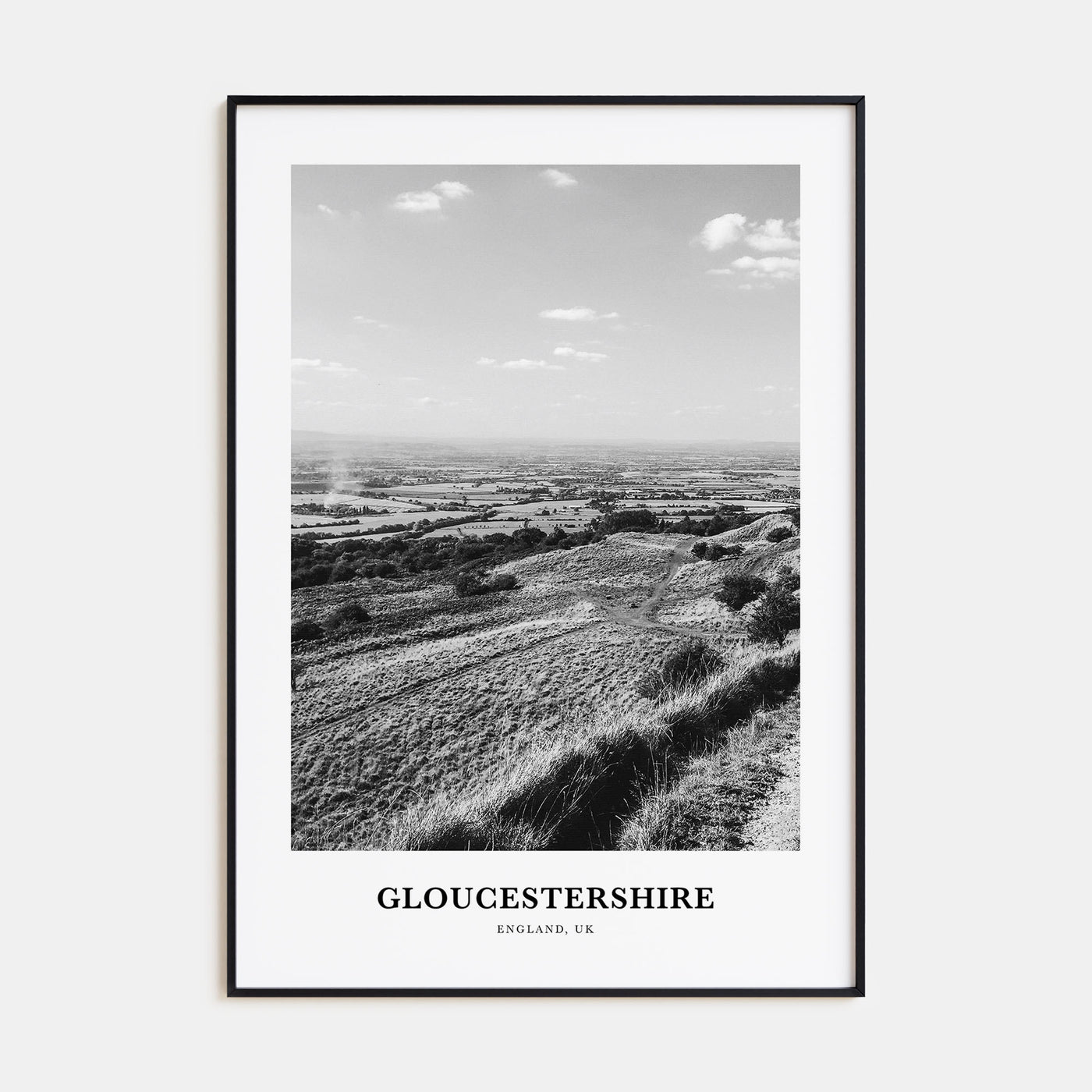 Gloucestershire Portrait B&W Poster