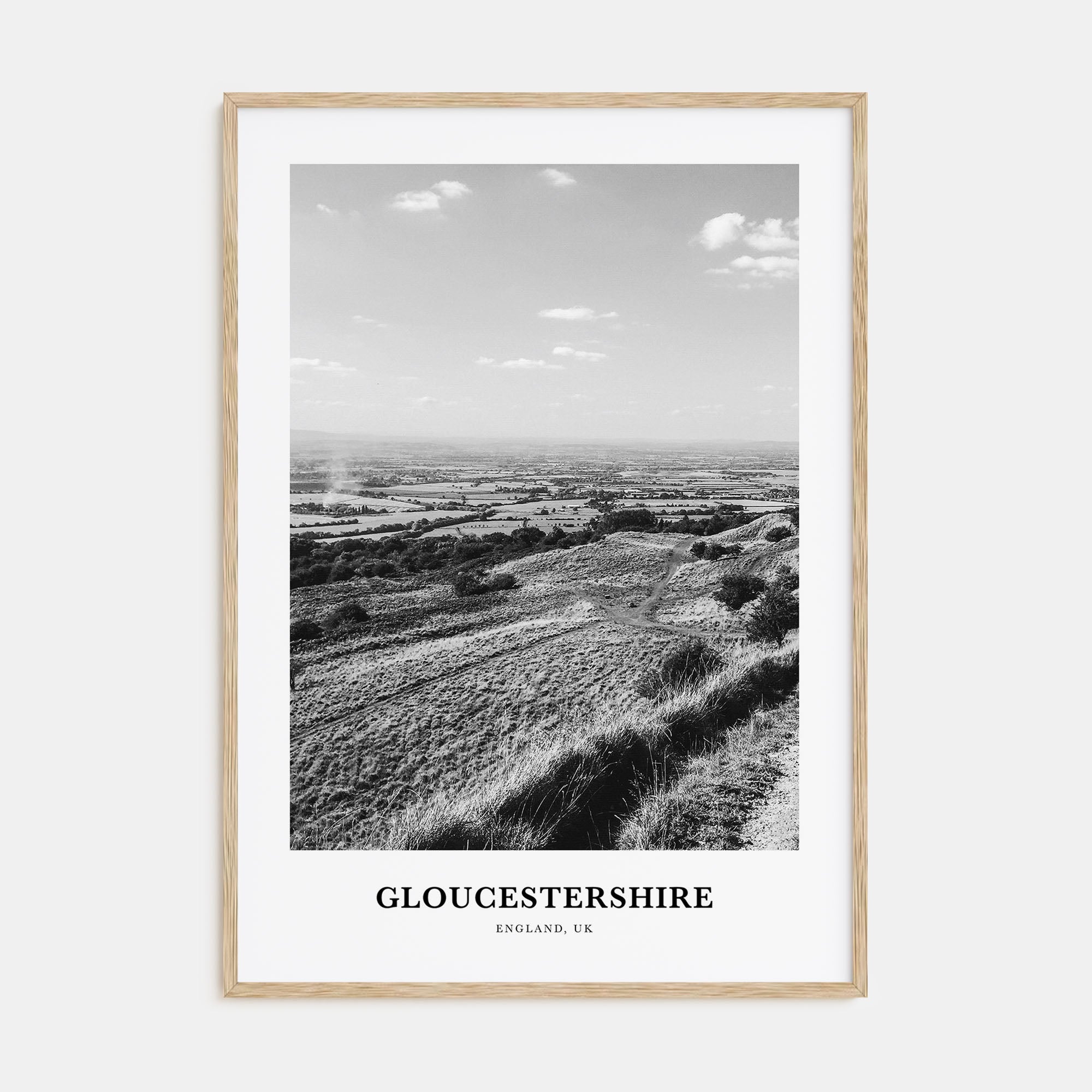 Gloucestershire Portrait B&W Poster