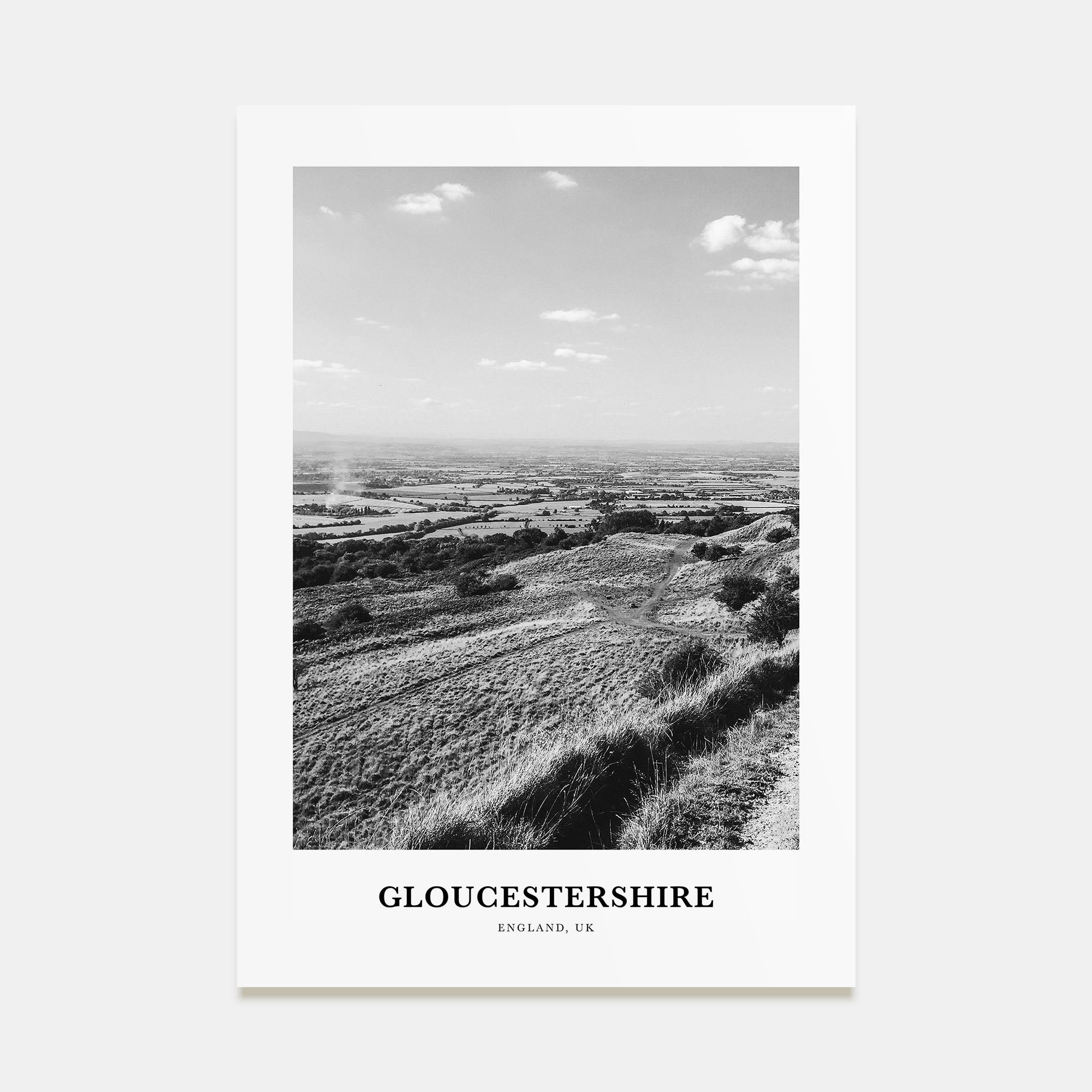 Gloucestershire Portrait B&W Poster