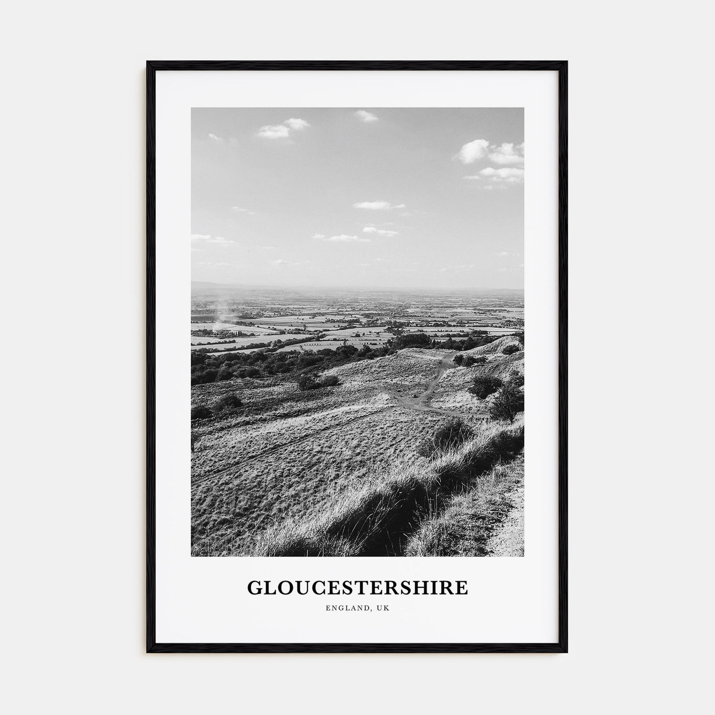 Gloucestershire Portrait B&W Poster