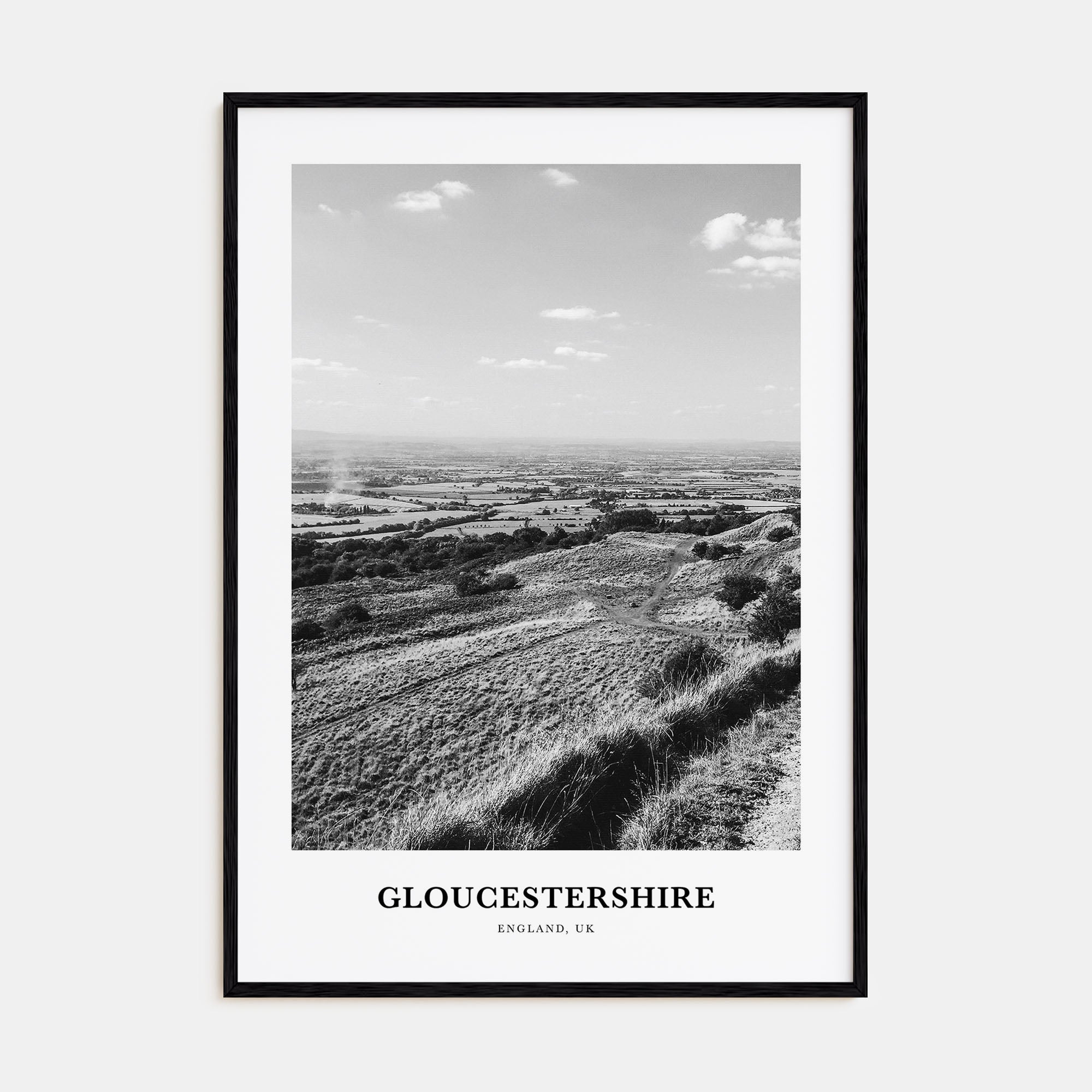 Gloucestershire Portrait B&W Poster