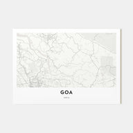 Goa Map Landscape Poster
