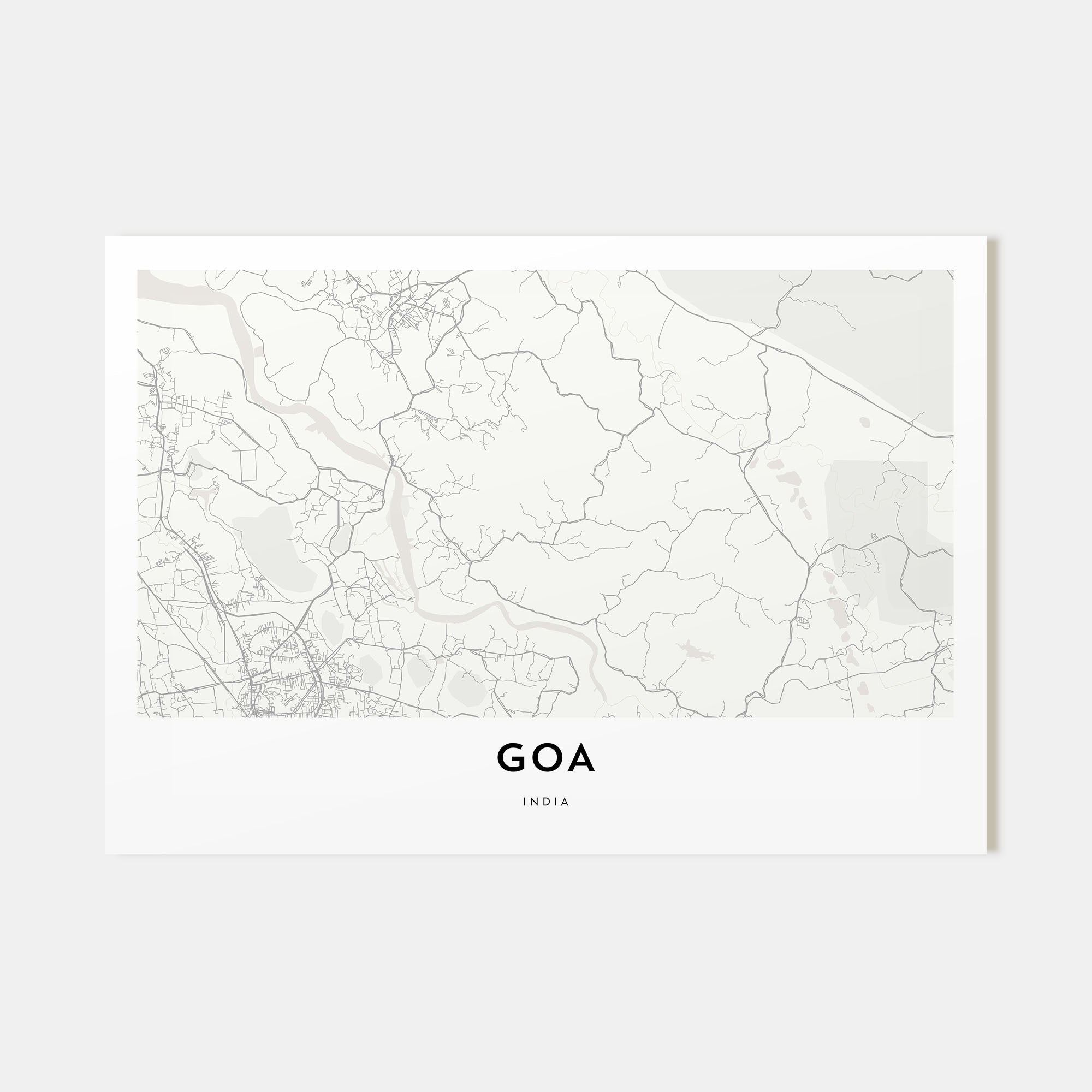 Goa Map Landscape Poster