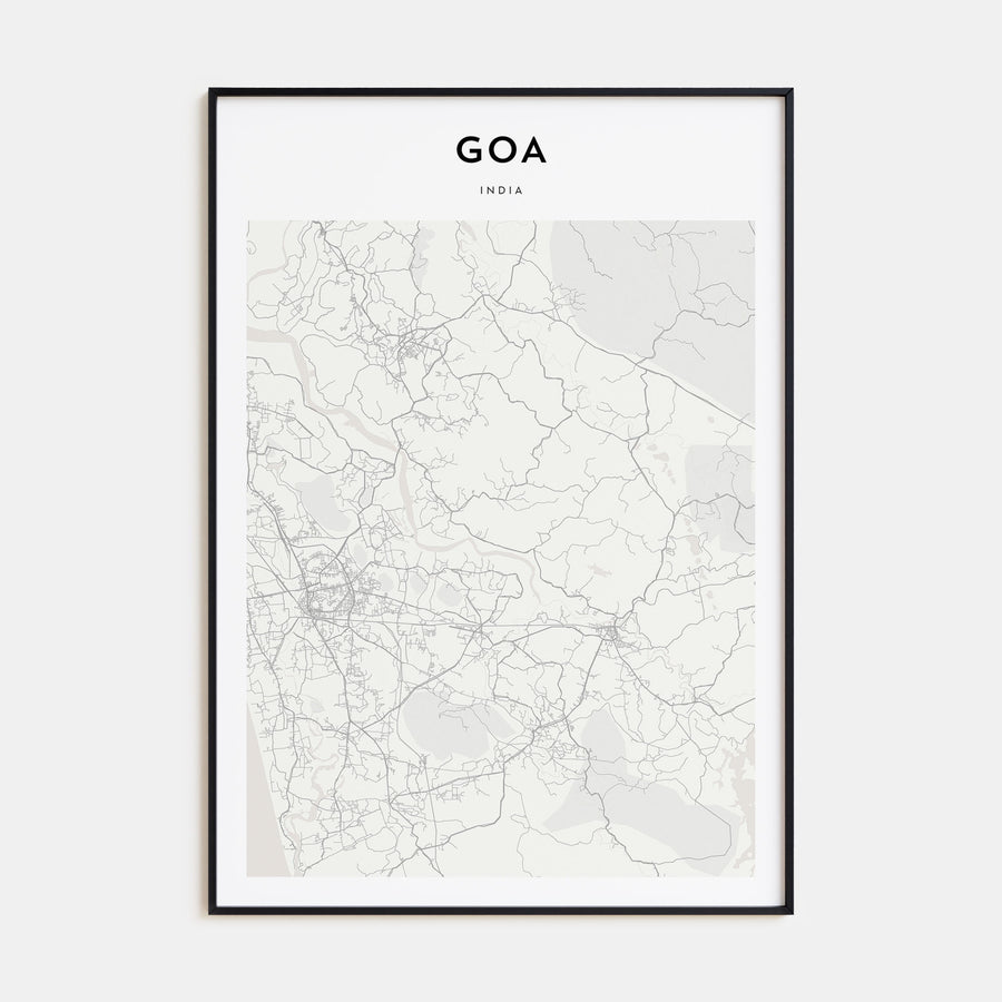 Goa Map Portrait Poster