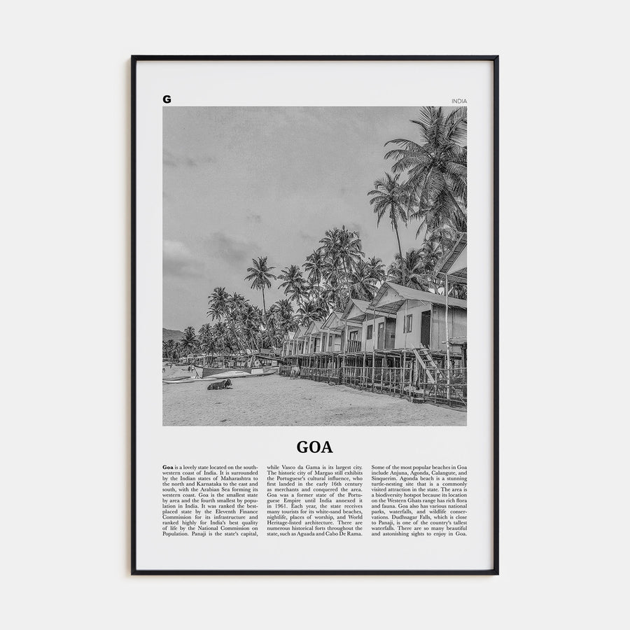 Goa Travel B&W No 1 Poster