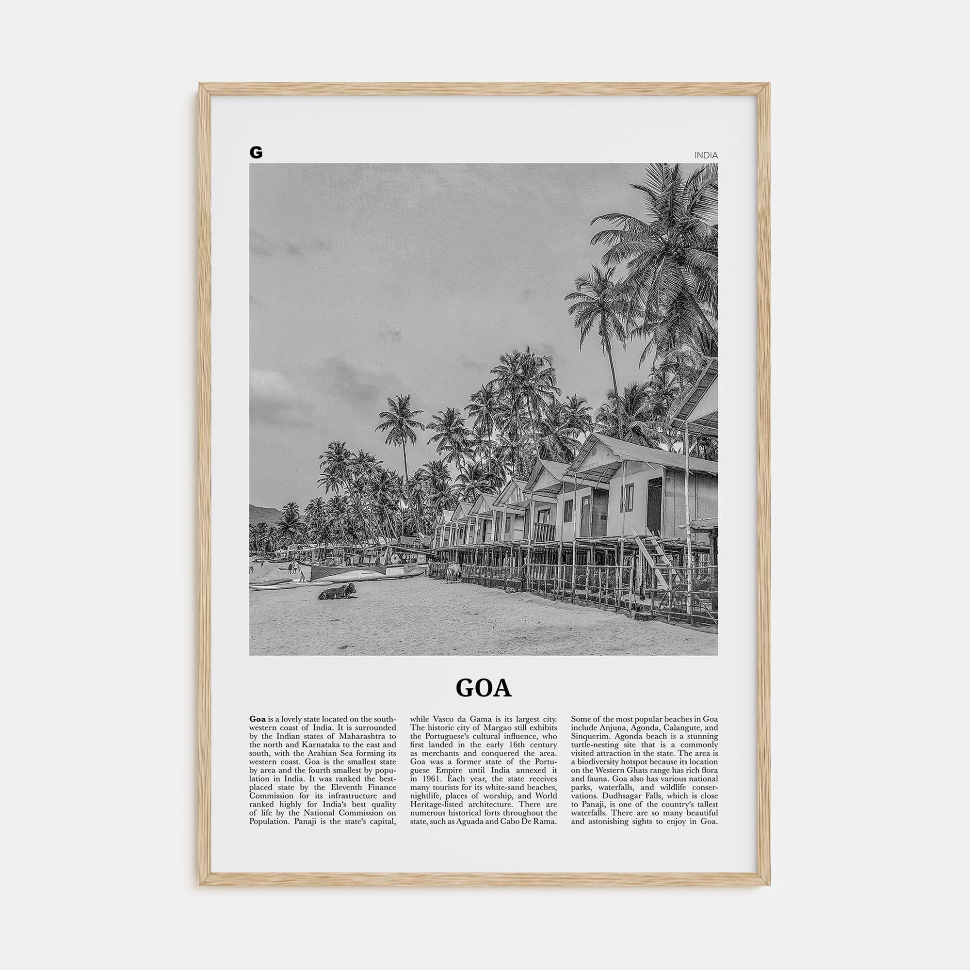 Goa Travel B&W No 1 Poster