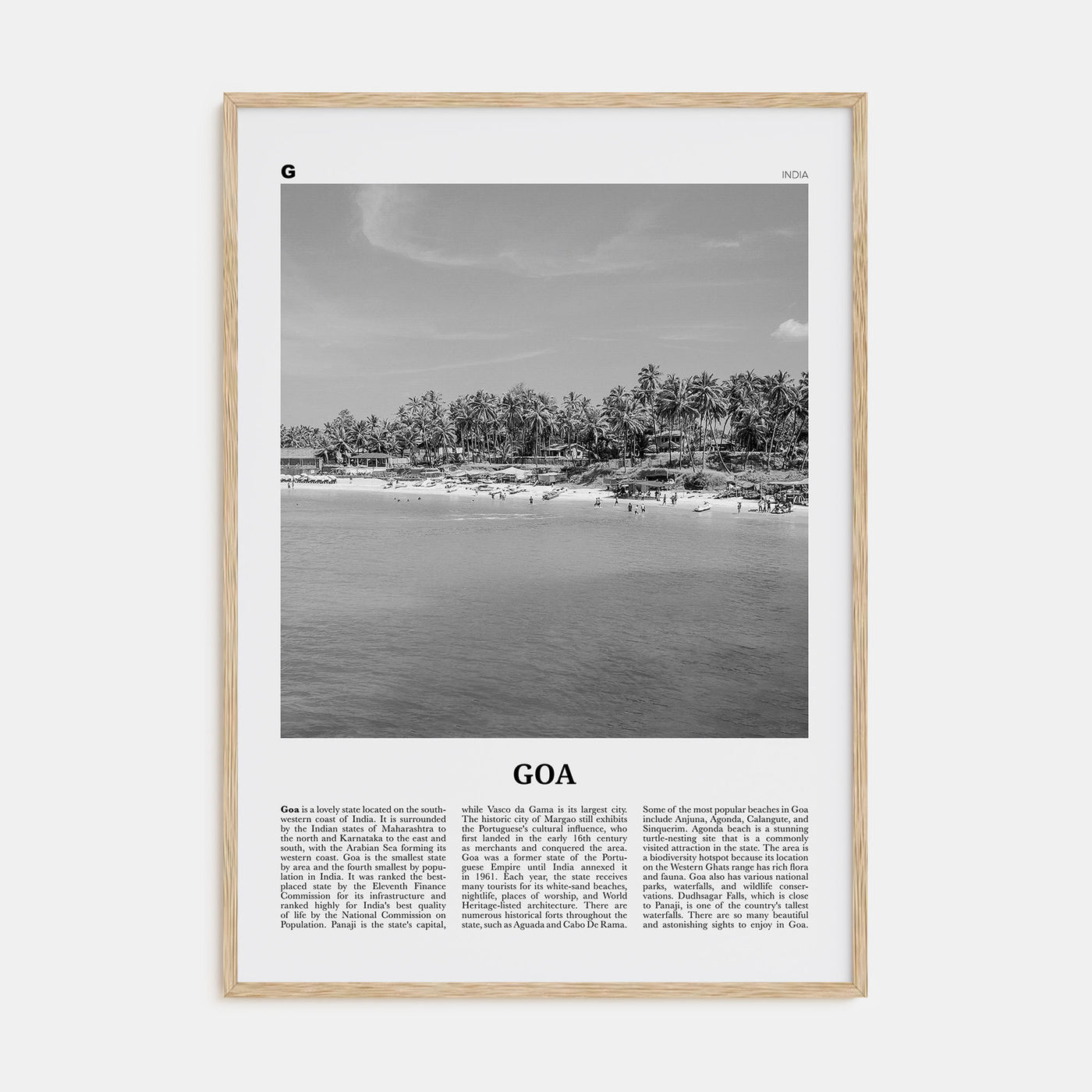 Goa Travel B&W No 2 Poster