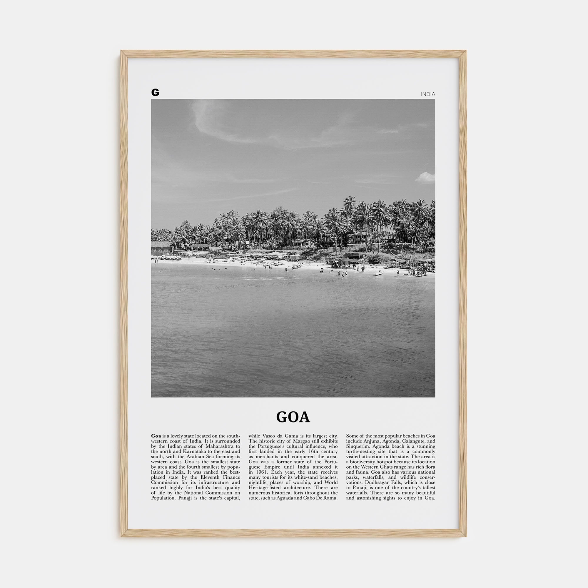 Goa Travel B&W No 2 Poster