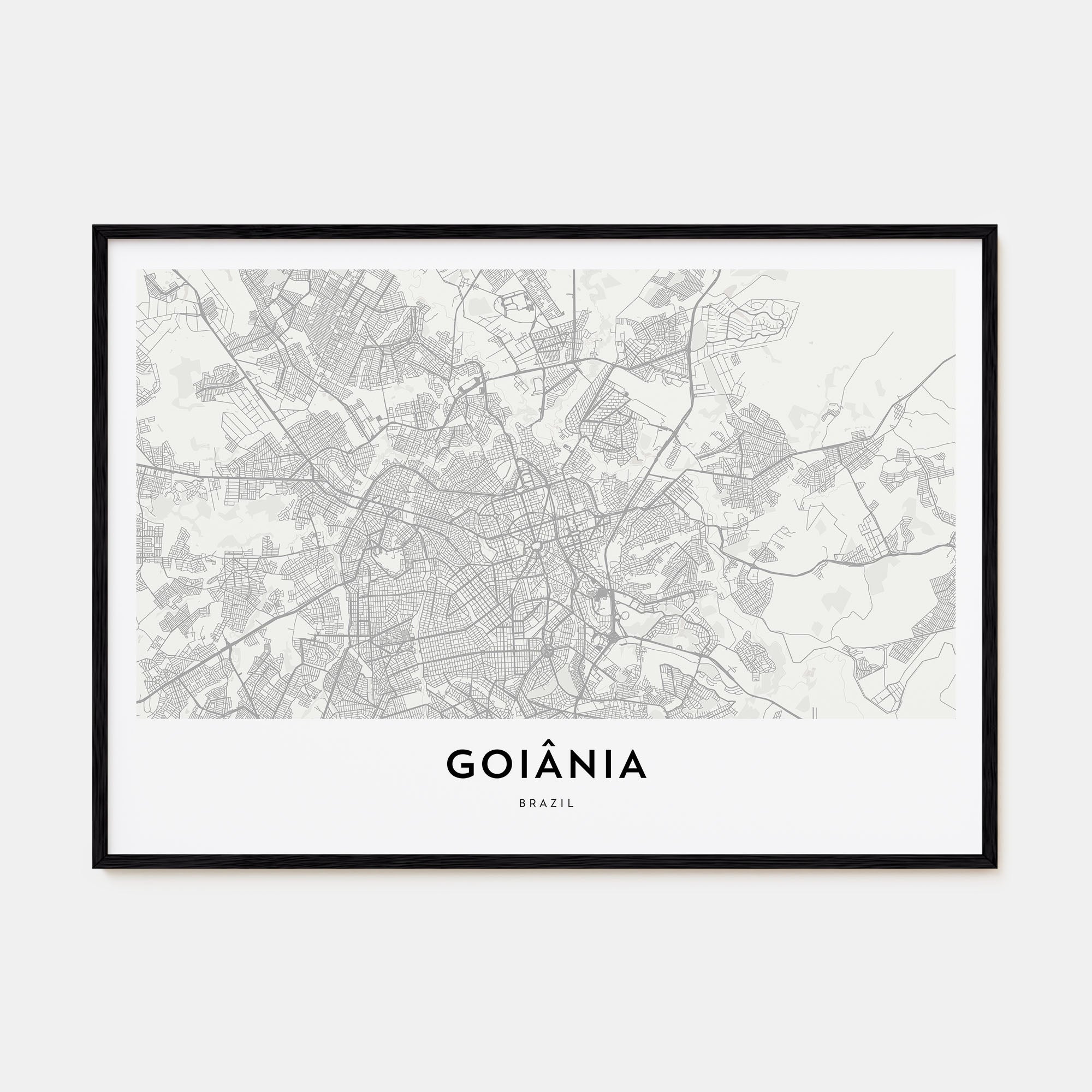 Goiânia Map Landscape Poster