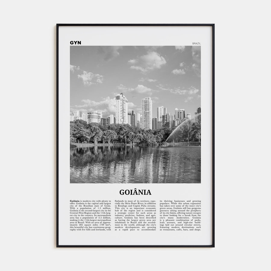 Goiânia Travel B&W Poster