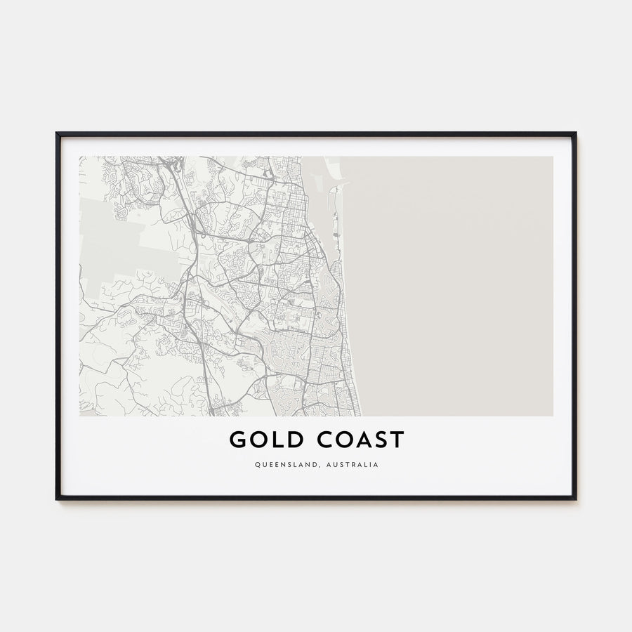 Gold Coast Map Landscape Poster
