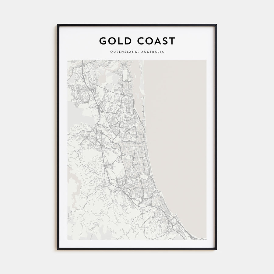 Gold Coast Map Portrait Poster