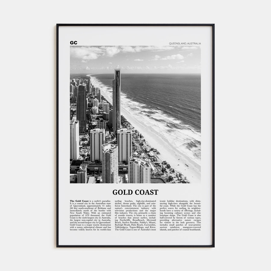 Gold Coast Travel B&W Poster