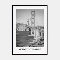 Golden Gate Bridge Portrait B&W Poster