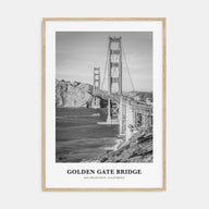 Golden Gate Bridge Portrait B&W Poster
