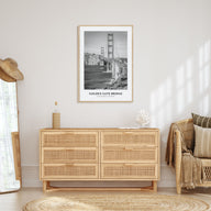 Golden Gate Bridge Portrait B&W Poster