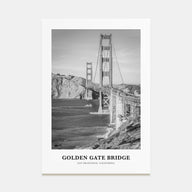 Golden Gate Bridge Portrait B&W Poster